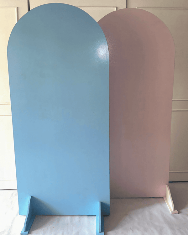 Backing ovalado azul y rosado pastel