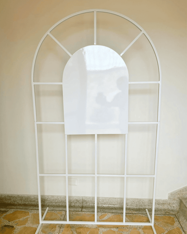 Backing ventana metálico blanco