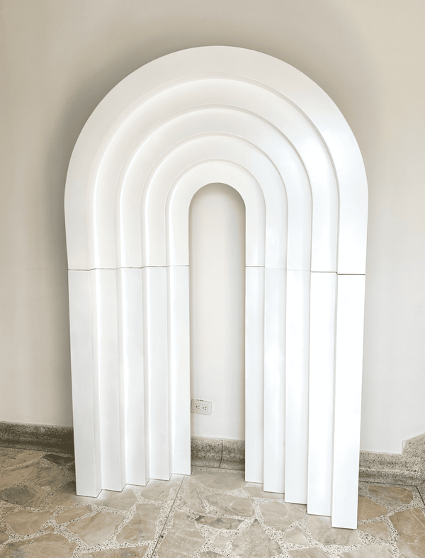 Backing arcoíris blanco x 5