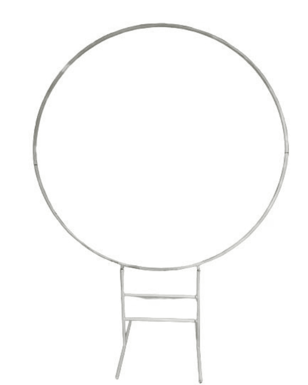 Estructura redonda blanca para fondos personalizados