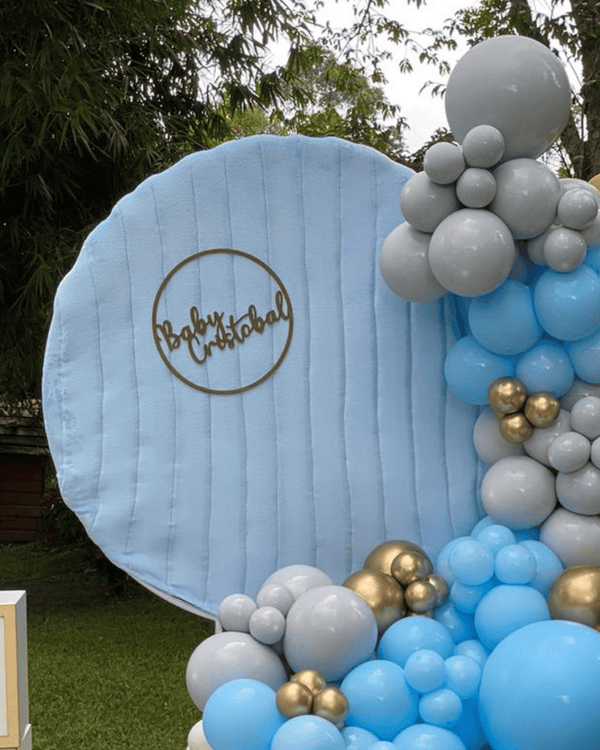 Fondo azul pastel rep 1.30mt de diámetro con estructura