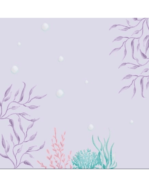 Fondo estampado lila La Sirenita con backing rectangular