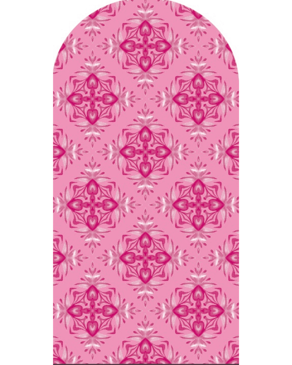 Fondo mosaico rosado con backing ovalado