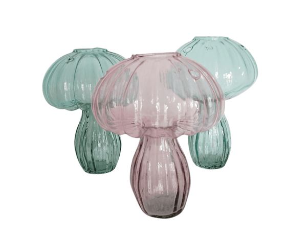 Hongos de cristal decorativos ( floreros)