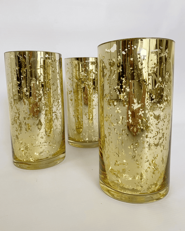 Jarrones dorados vidrio