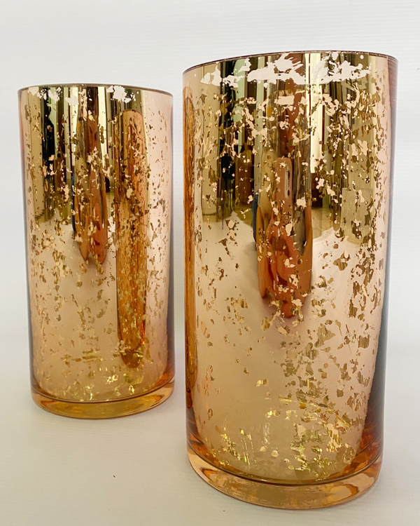 Jarrones oro rosa vidrio