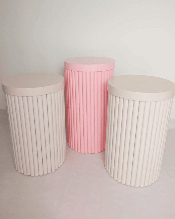 Mesas cilindros acanaladas