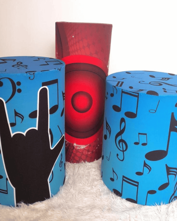 Mesas cilindro temática musical x 3