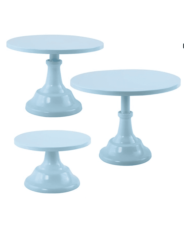 Set de torteras azul pastel metálicas