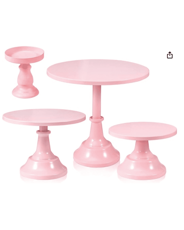 Set de torteras rosado pastel metálicas