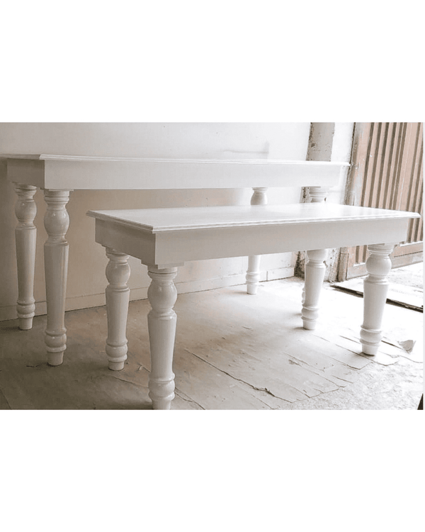 set de mesa x 2 patas torno blanca
